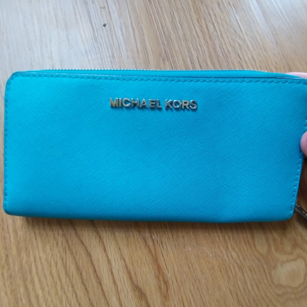 Michael Kors teal wallet